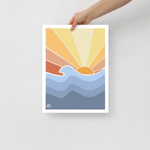 Poster Sunset On Wave